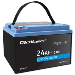 Akumulator LiFePO4 Qoltec Litowo-Żelazowo-Fosforanowy | 12.8V | 24Ah |