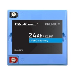 Akumulator LiFePO4 Qoltec Litowo-Żelazowo-Fosforanowy | 12.8V | 24Ah |