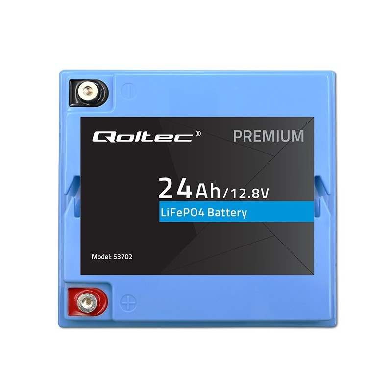 Akumulator LiFePO4 Qoltec Litowo-Żelazowo-Fosforanowy | 12.8V | 24Ah |