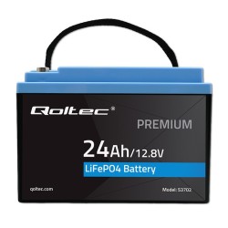 Akumulator LiFePO4 Qoltec Litowo-Żelazowo-Fosforanowy | 12.8V | 24Ah |