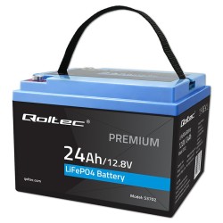 Akumulator LiFePO4 Qoltec Litowo-Żelazowo-Fosforanowy | 12.8V | 24Ah |