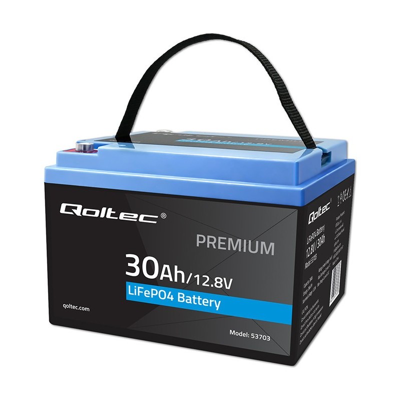 Akumulator LiFePO4 Qoltec Litowo-Żelazowo-Fosforanowy | 12.8V | 30Ah |