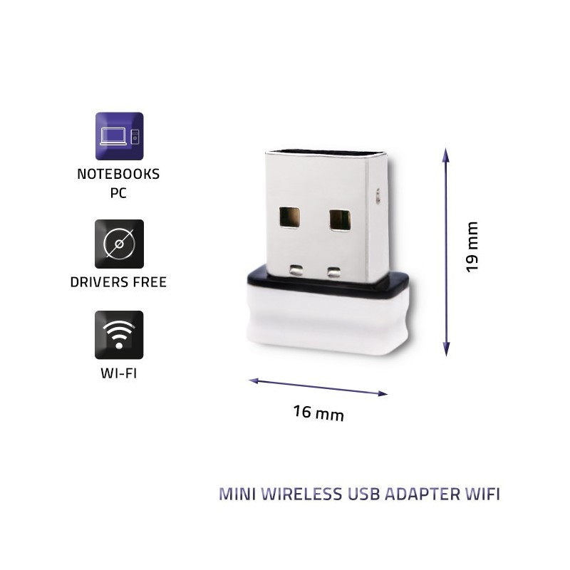 Adapter Mini Wi-Fi USB Qoltec Bezprzewodowy 150Mbps | PartsPC.pl