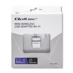 Adapter Mini Wi-Fi USB Qoltec Bezprzewodowy 150Mbps | PartsPC.pl