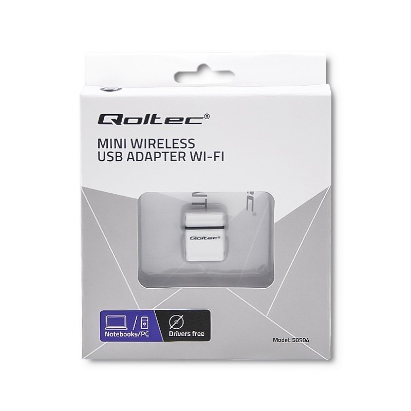 Adapter Mini Wi-Fi USB Qoltec Bezprzewodowy 150Mbps | PartsPC.pl