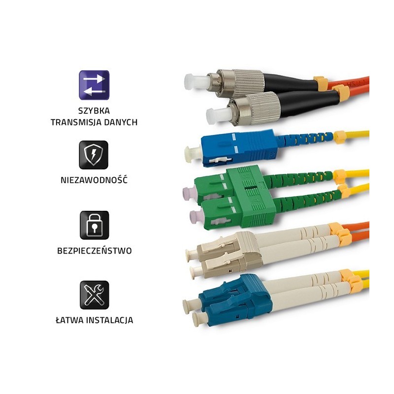 Qoltec Patchcord światłowodowy SC/UPC-LC/UPC | SM | 9/125 | … | PartsPC.pl