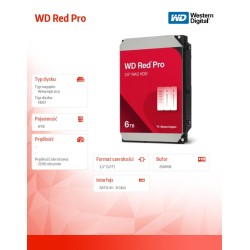 Dysk WD Red™ PRO WD6005FFBX 6TB 3,5" 7200 256MB SATA III NAS… | PartsPC.pl