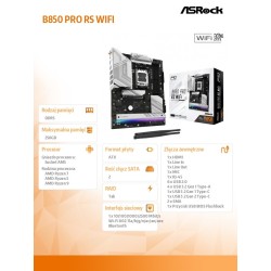 Płyta ASrock B850 Pro RS WiFi /AMD | PartsPC.pl