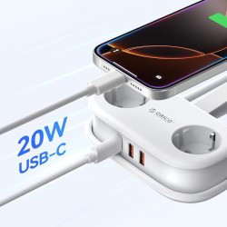 Orico Listwa zasilająca 2 x Schuko, 2 x USB-A, USB-C 20W, ka… | PartsPC.pl