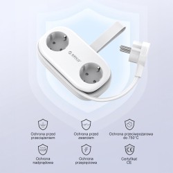 Orico Listwa zasilająca 2 x Schuko, 2 x USB-A, USB-C 20W, ka… | PartsPC.pl