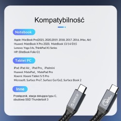 Orico Kabel Thunderbolt 4, USB-C 40 Gbps, 8K60Hz, PD 100W, 2… | PartsPC.pl