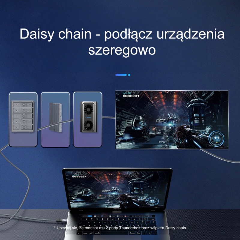 Orico Kabel Thunderbolt 4, USB-C 40 Gbps, 8K60Hz, PD 100W, 2… | PartsPC.pl