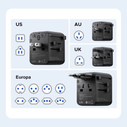 Orico Ładowarka podróżna, adapter sieciowy UK/EU/US/AU, 2x U… | PartsPC.pl
