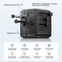 Orico Ładowarka podróżna, adapter sieciowy UK/EU/US/AU, 2x U… | PartsPC.pl