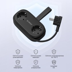 Orico Listwa zasilająca 2 x Schuko, 2 x USB-A, USB-C 20W, ka… | PartsPC.pl