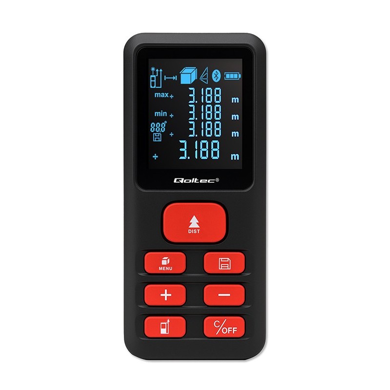 Dalmierz Qoltec laserowy z poziomicą | podświetlany LCD | 50… | PartsPC.pl