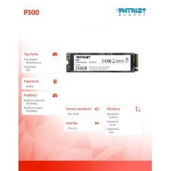 Patriot Dysk SSD P300 256GB M.2 PCIe Gen 3 x4 1700/1100 | PartsPC.pl