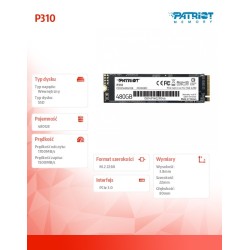 Patriot Dysk SSD P310 480GB M.2 2280 1700/1500 PCIe NVMe Gen… | PartsPC.pl