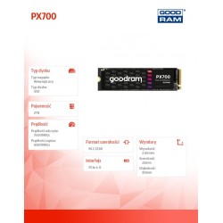 Dysk SSD GOODRAM PX700 2TB PCIe NVMe M.2 2280 (7400/6500 MB/… | PartsPC.pl