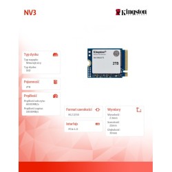 Dysk SSD Kingston NV3 M.2 2230 PCIe 4.0x4 NVMe 2TB (6000/500… | PartsPC.pl