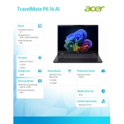 Notebook Acer TravelMate P6 14 AI TMP614-54T-TCO 14"WUXGA/Ul… | PartsPC.pl