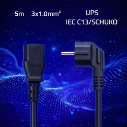 Kabel zasilający Qoltec wtyczka kątowa SCHUKO CEE 7/7 (E/F) … | PartsPC.pl
