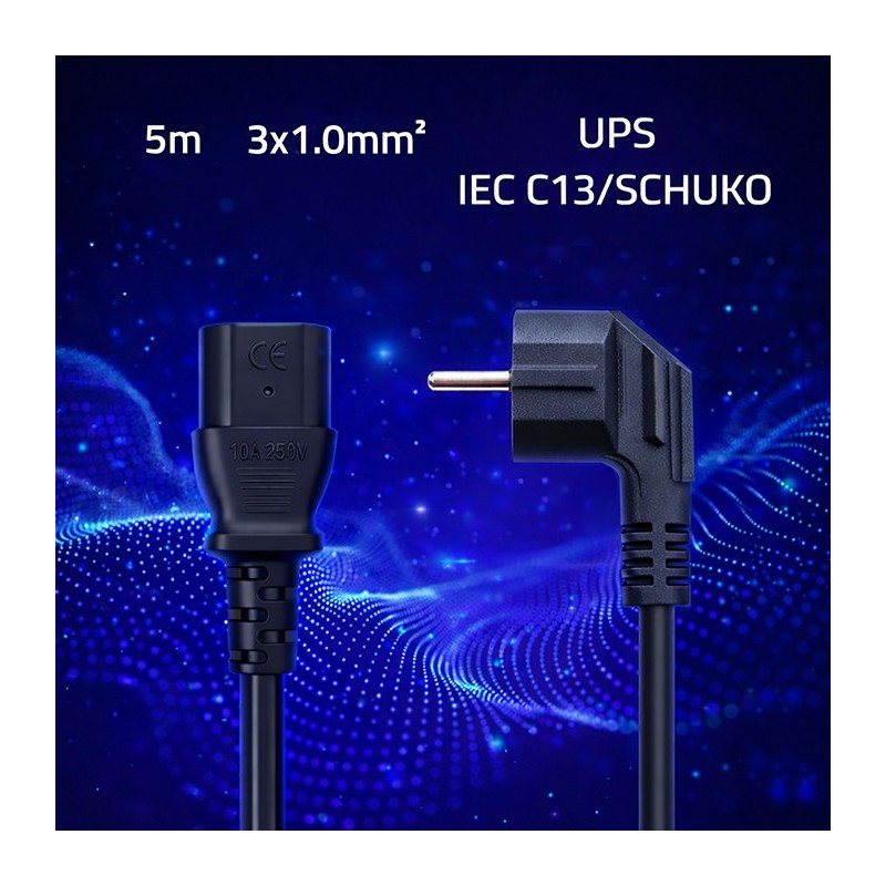 Kabel zasilający Qoltec wtyczka kątowa SCHUKO CEE 7/7 (E/F) … | PartsPC.pl