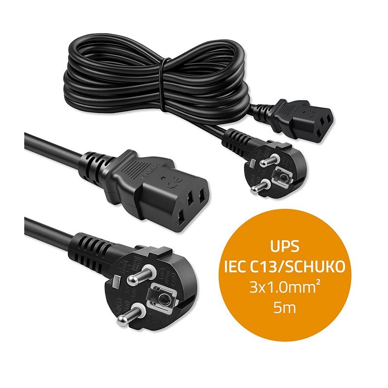 Kabel zasilający Qoltec wtyczka kątowa SCHUKO CEE 7/7 (E/F) … | PartsPC.pl