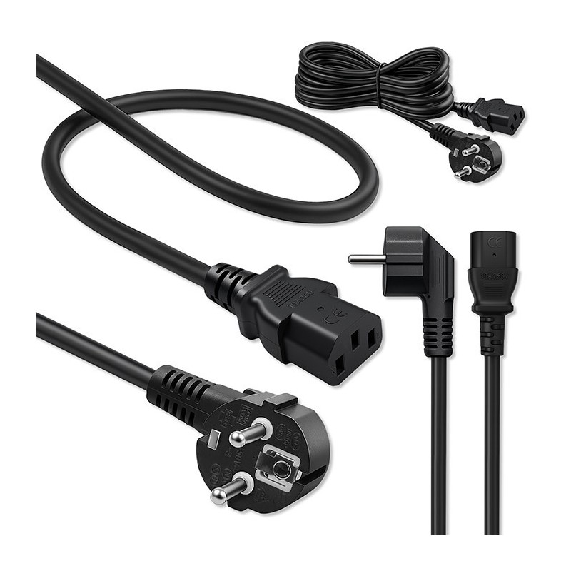 Kabel zasilający Qoltec wtyczka kątowa SCHUKO CEE 7/7 (E/F) … | PartsPC.pl