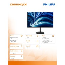 Philips Monitor 27B2N3500J 27 cali IPS 120Hz HDMIx2 DP Pivot… | PartsPC.pl