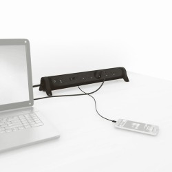 Przedłużacz 5x2PZ +USB A/C 1,5m czarny | PartsPC.pl