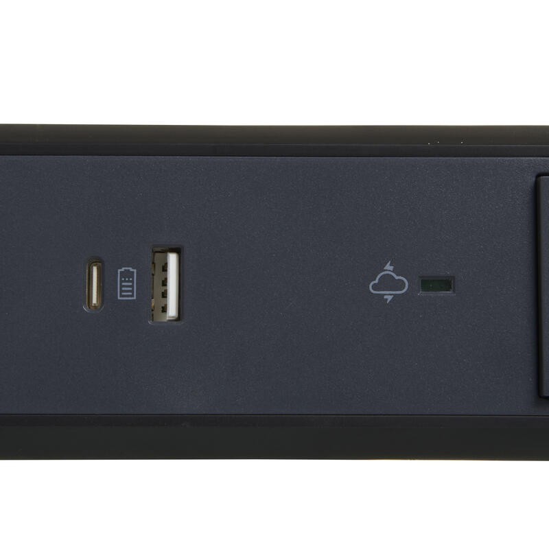 Przedłużacz 5x2PZ +USB A/C 1,5m czarny | PartsPC.pl