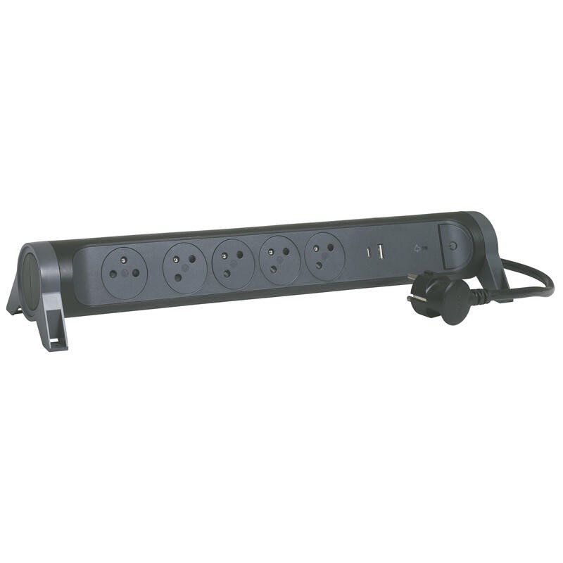 Przedłużacz 5x2PZ +USB A/C 1,5m czarny | PartsPC.pl