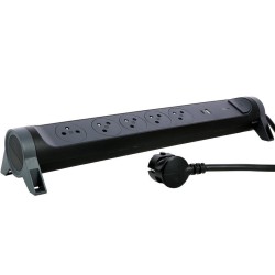 Przedłużacz 5x2PZ +USB A/C 1,5m czarny | PartsPC.pl