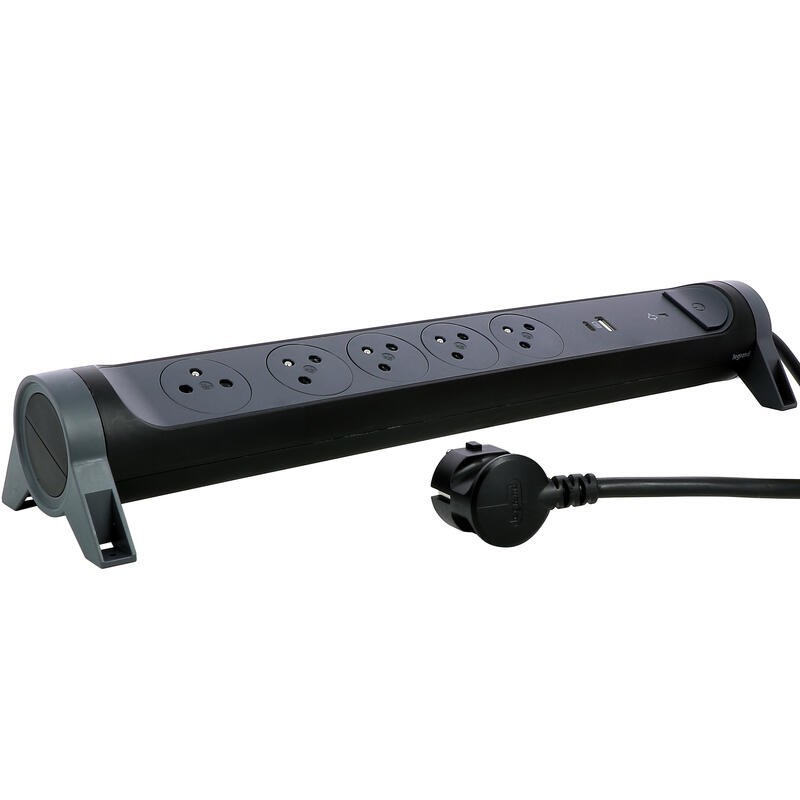 Przedłużacz 5x2PZ +USB A/C 1,5m czarny | PartsPC.pl