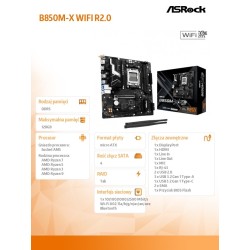 ASRock Płyta główna B850M-X WIFI R2.0 AM5 2DDR5 M.2 USBC mAT… | PartsPC.pl