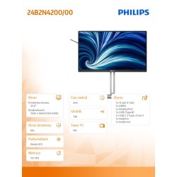 Philips Monitor 24B2N4200 23.8 cala IPS 120Hz HDMI DP VGA Pi… | PartsPC.pl