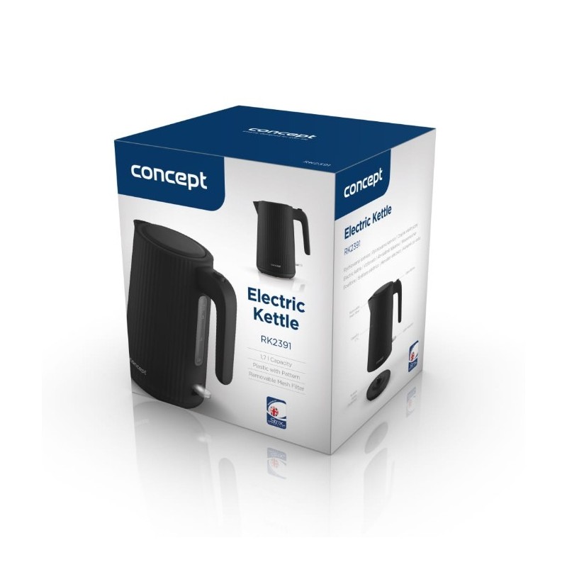 Czajnik plastikowy 1,7L RK2391 czarny | PartsPC.pl