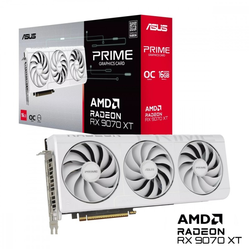 Karta VGA Asus Prime Radeon RX 9070 XT White OC Edition 16GB… | PartsPC.pl