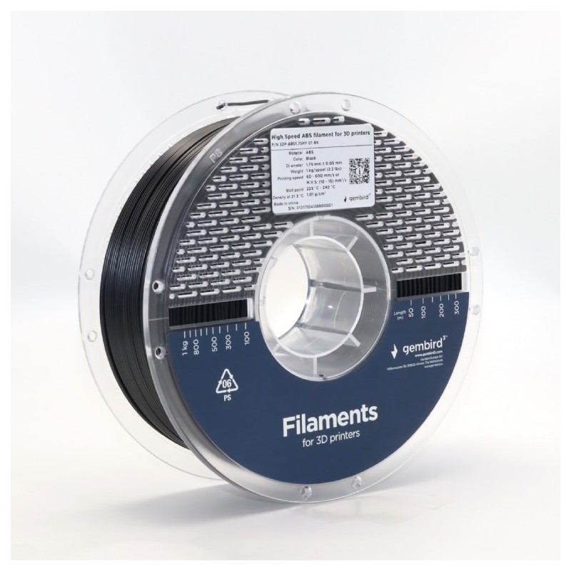 Filament ABS High Speed, 1,75 mm, 1 kg, czarny | PartsPC.pl