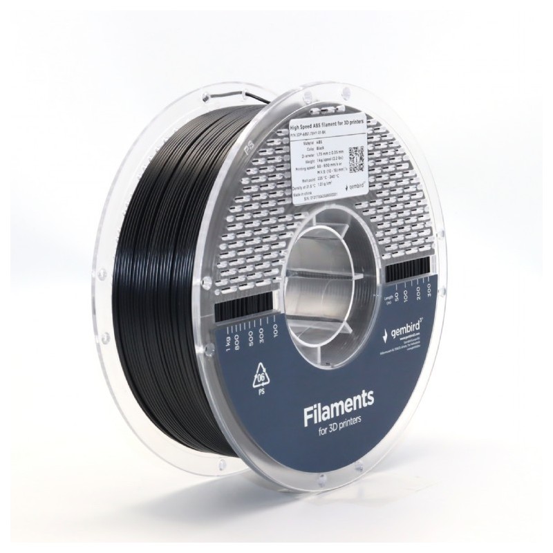 Filament ABS High Speed, 1,75 mm, 1 kg, czarny | PartsPC.pl