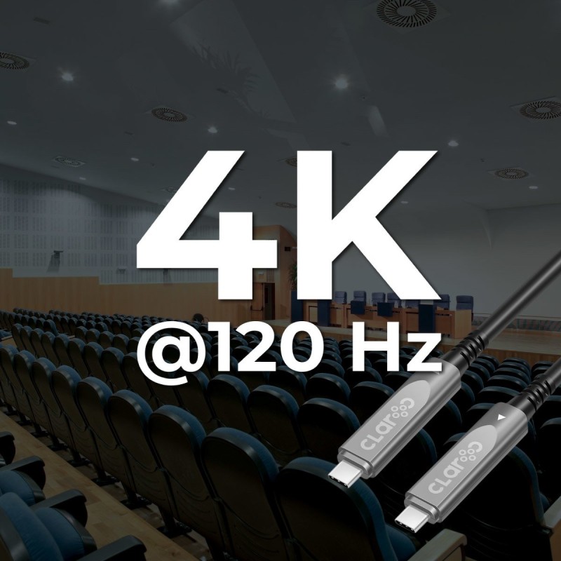 Claroc Kabel USB-C aktywny, 4K@60Hz, 60W, 12 m | PartsPC.pl