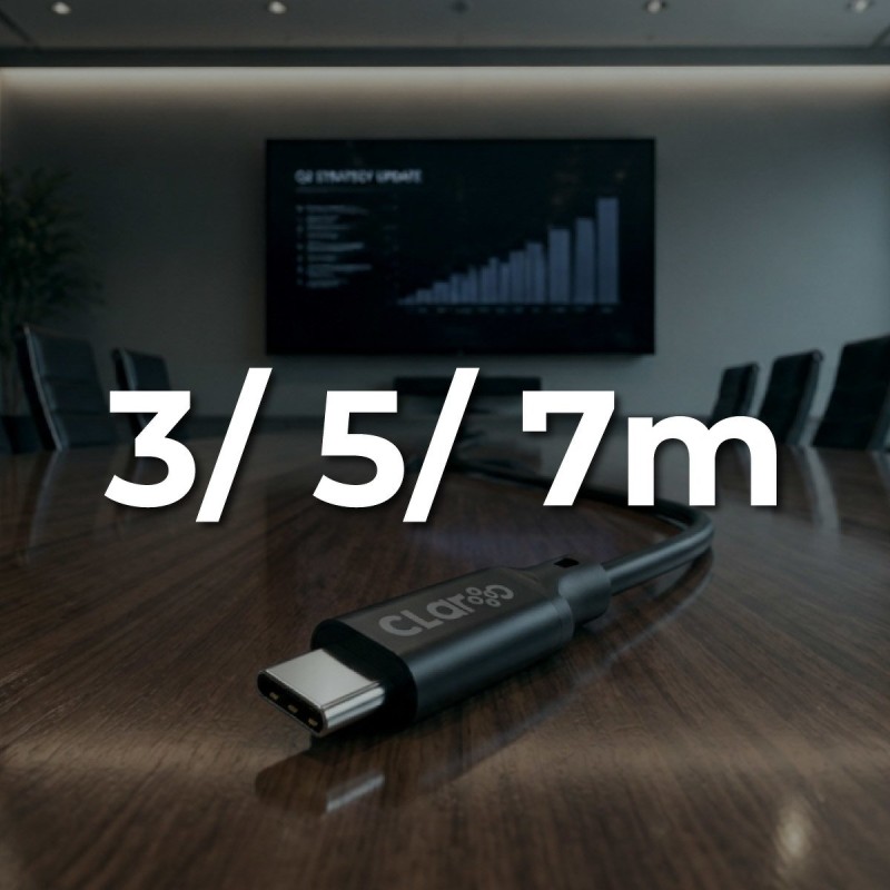 Claroc Kabel USB-C 4K@60Hz, 100W, 20 Gbps, 3 m | PartsPC.pl