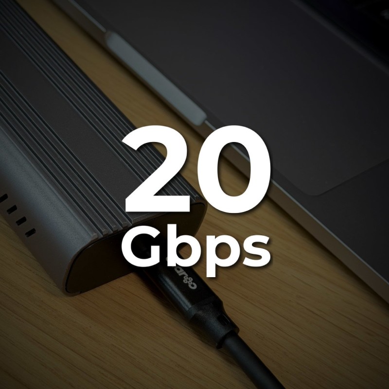 Claroc Kabel USB-C 4K@60Hz, 100W, 20 Gbps, 5 m | PartsPC.pl