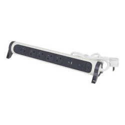 Przedłużacz ochronny 5x2PZ +USB A/C 1,5m biało-czarny | PartsPC.pl