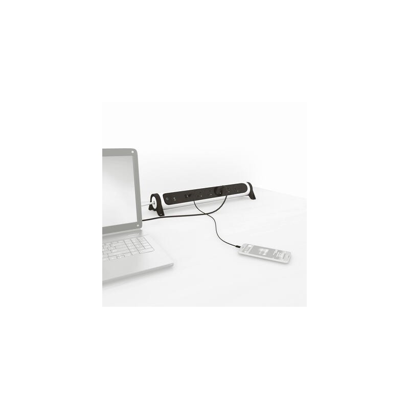 Przedłużacz ochronny 5x2PZ +USB A/C 1,5m biało-czarny | PartsPC.pl