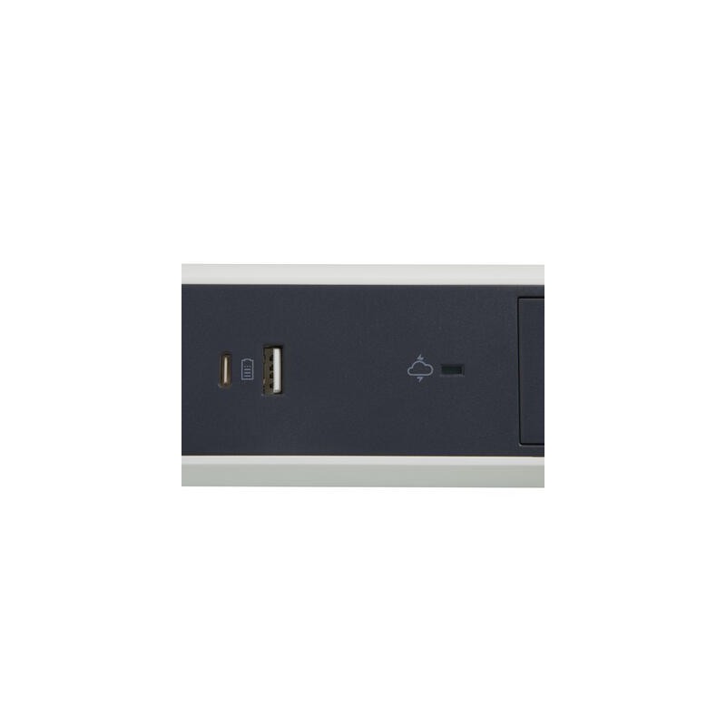 Przedłużacz ochronny 5x2PZ +USB A/C 1,5m biało-czarny | PartsPC.pl