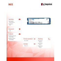 Dysk SSD Kingston NV3 M.2 2280 PCIe 4.0x4 NVMe 2TB (6000/500… | PartsPC.pl