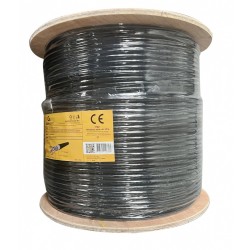 Kabel sieciowy LAN UTP, kat. 6, drut, 305m, zewnętrzny, czar… | PartsPC.pl