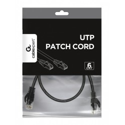 Gembird Patch cord Kat.6 UTP 0.25m czarny | PartsPC.pl